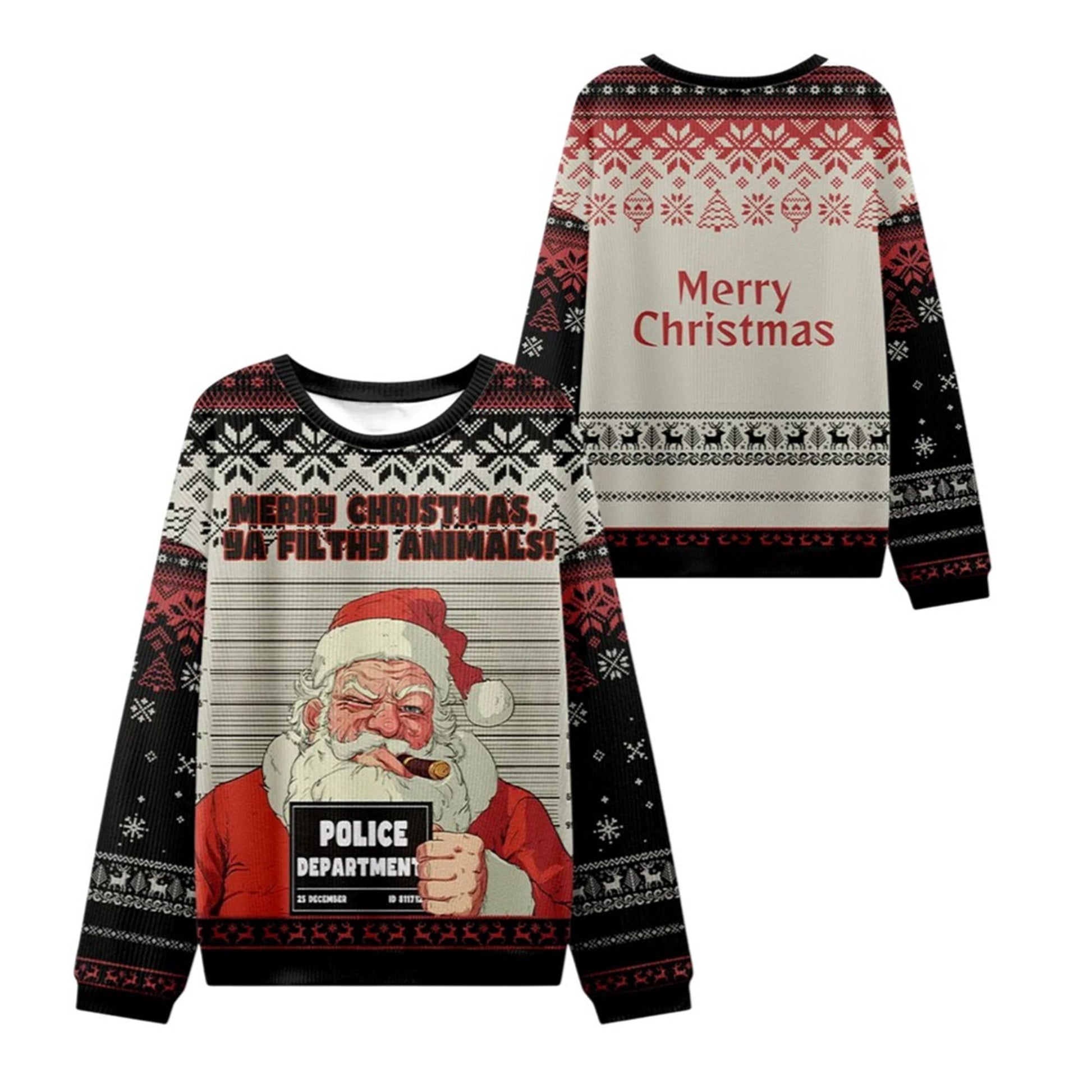 2026 Christmas Santa's Mugshot Ugly Sweater - Moonbestprint