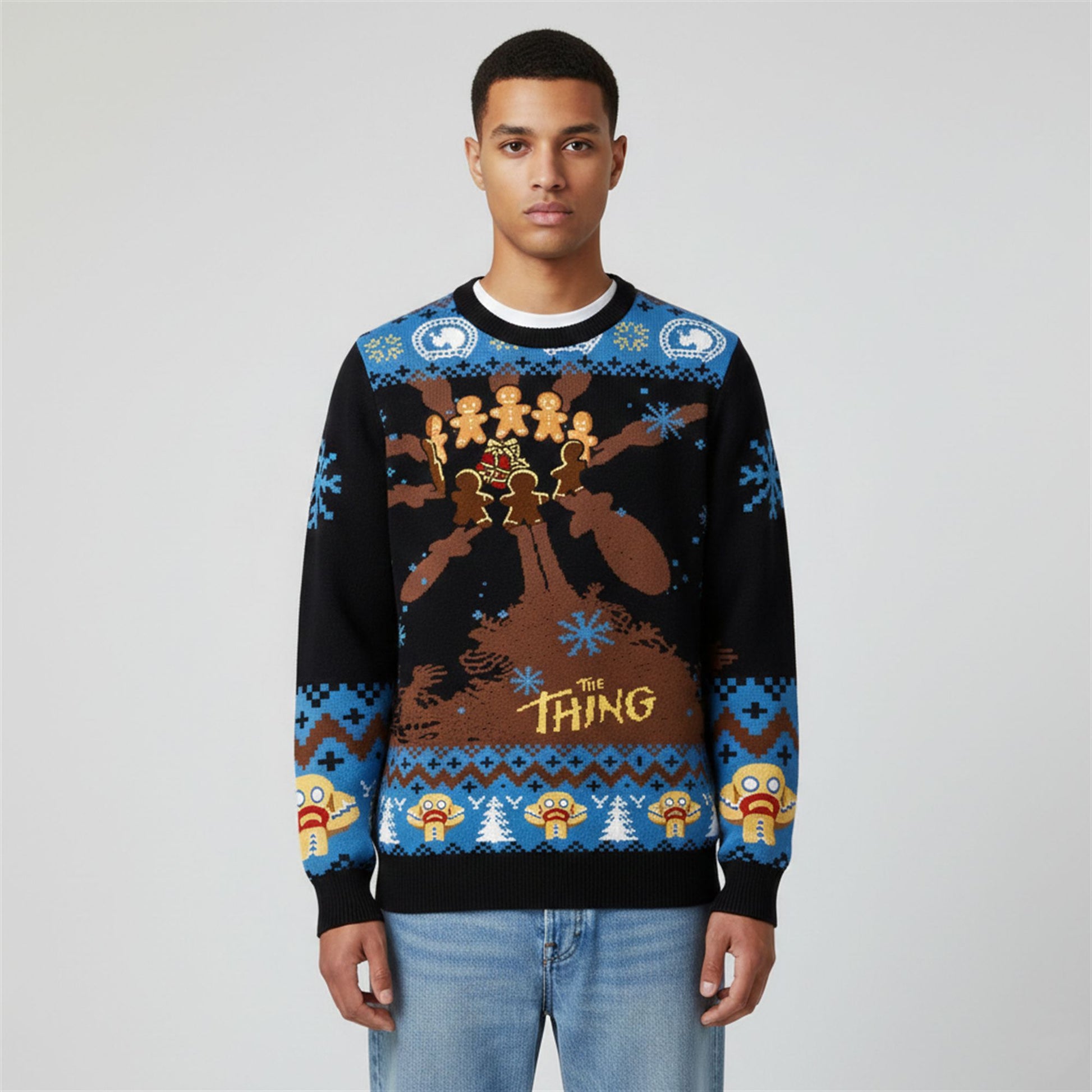 2026 Christmas Scary Gingerbread Monster The Thing Ugly Sweater - Moonbestprint