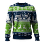 2025 Christmas Seahawks Reindeer Football Ugly Sweater – Moonbestprint
