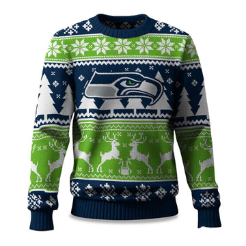 2025 Christmas Seahawks Reindeer Football Ugly Sweater – Moonbestprint