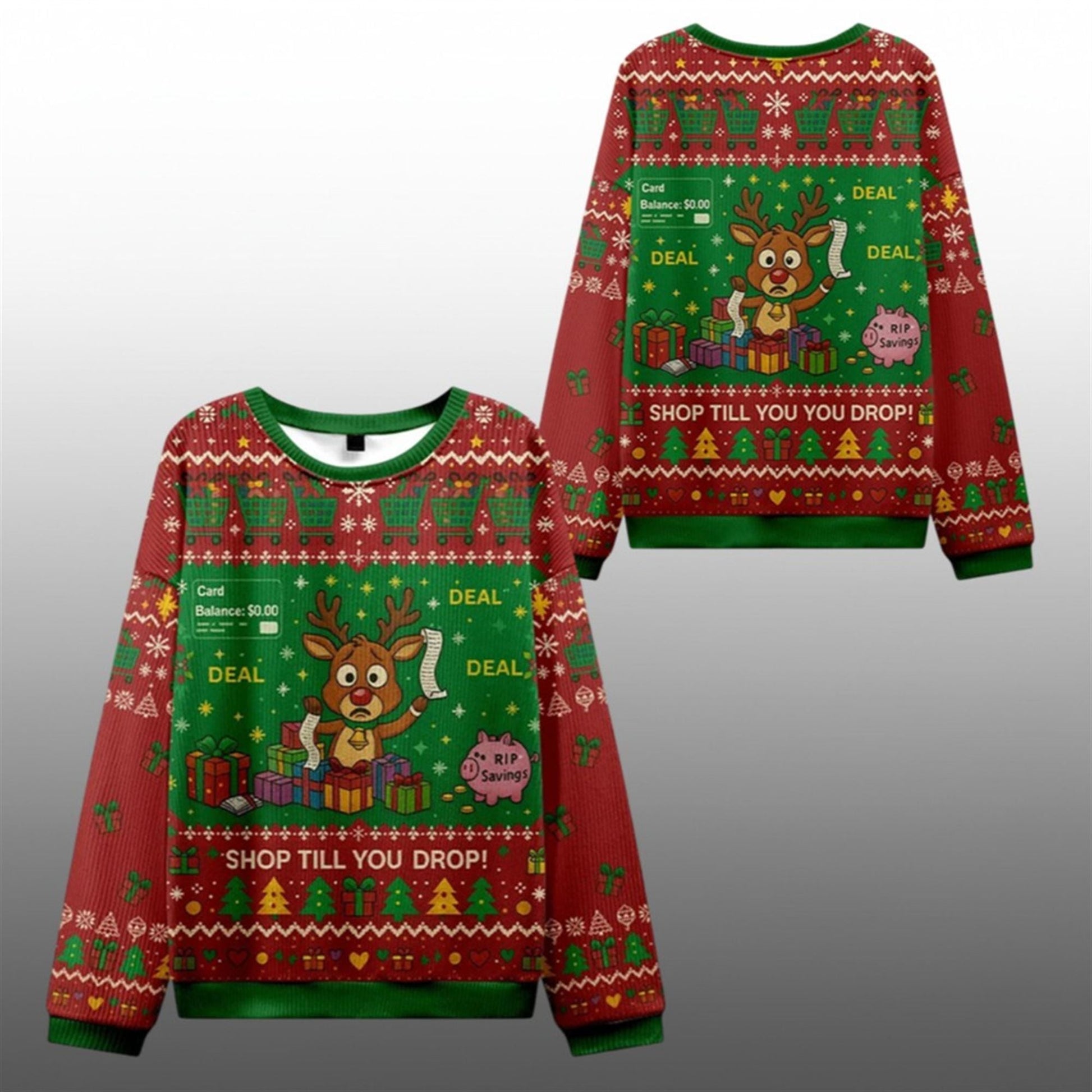 2026 Christmas Shop Till You Drop Ugly Sweater - Moonbestprint