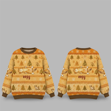 2026 Christmas Silly Sleepy Cat Meme Ugly Sweater - Moonbestprint