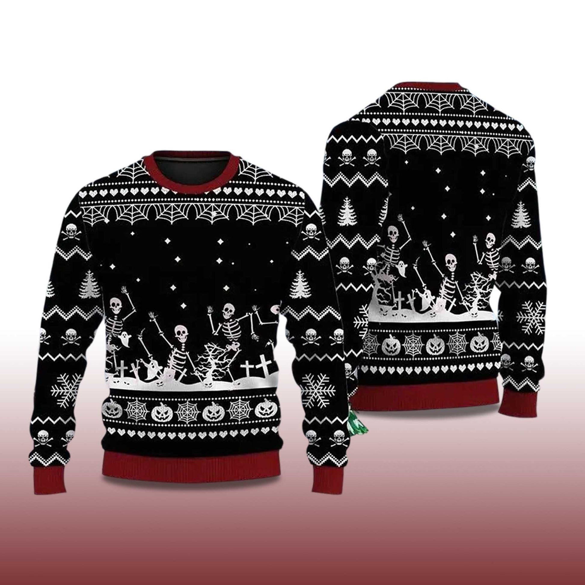 2026 Christmas Skull Ugly Sweater Moonbestprint