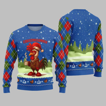 Sleepy Rooster Christmasomnia Ugly Christmas Sweater - Moonbestprint