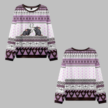 2026 Christmas Smoking Rats Ugly Christmas Sweater - Moonbestprint