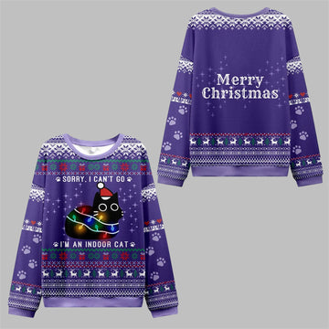 2026 Christmas Sorry I'm An Indoor Cat Ugly Sweater - Moonbestprint
