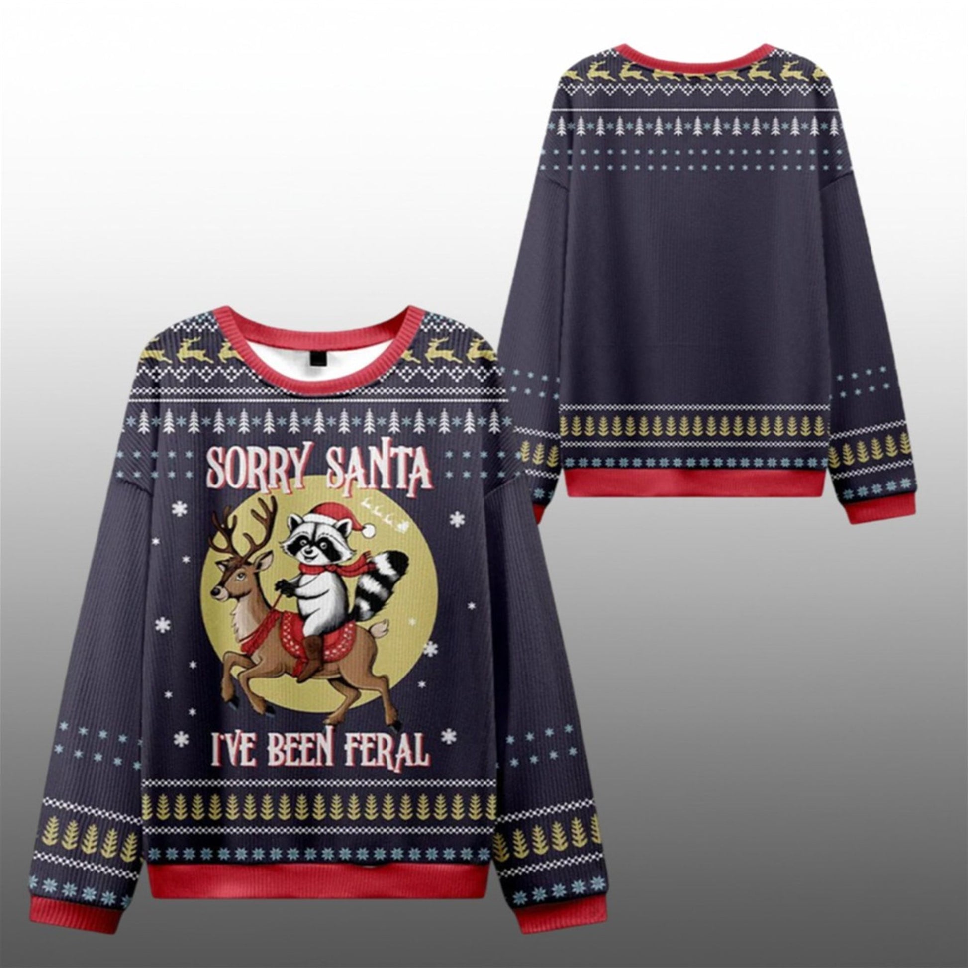 2026 Christmas Sorry Santa I've Been Feral Ugly Sweater - Moonbestprint