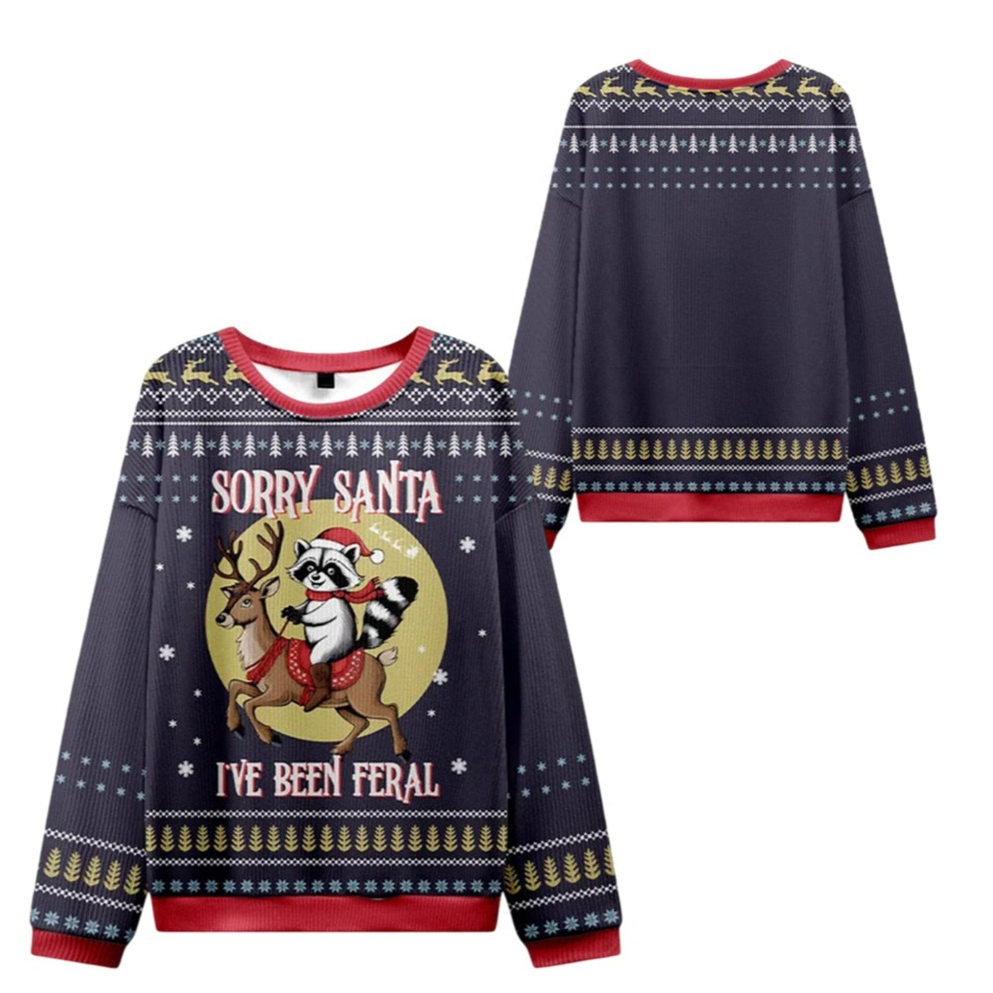 2026 Christmas Sorry Santa I've Been Feral Ugly Sweater - Moonbestprint