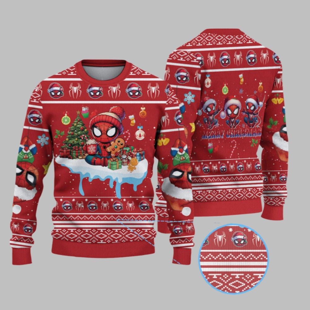 2026 Christmas Spiderman Merry Christmas Ugly Sweater - Moonbestprint