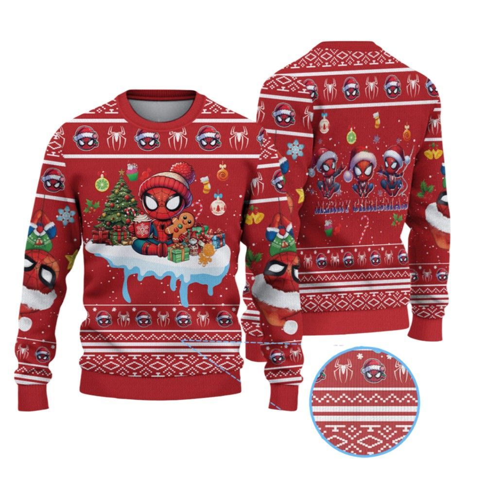 2026 Christmas Spiderman Merry Christmas Ugly Sweater - Moonbestprint