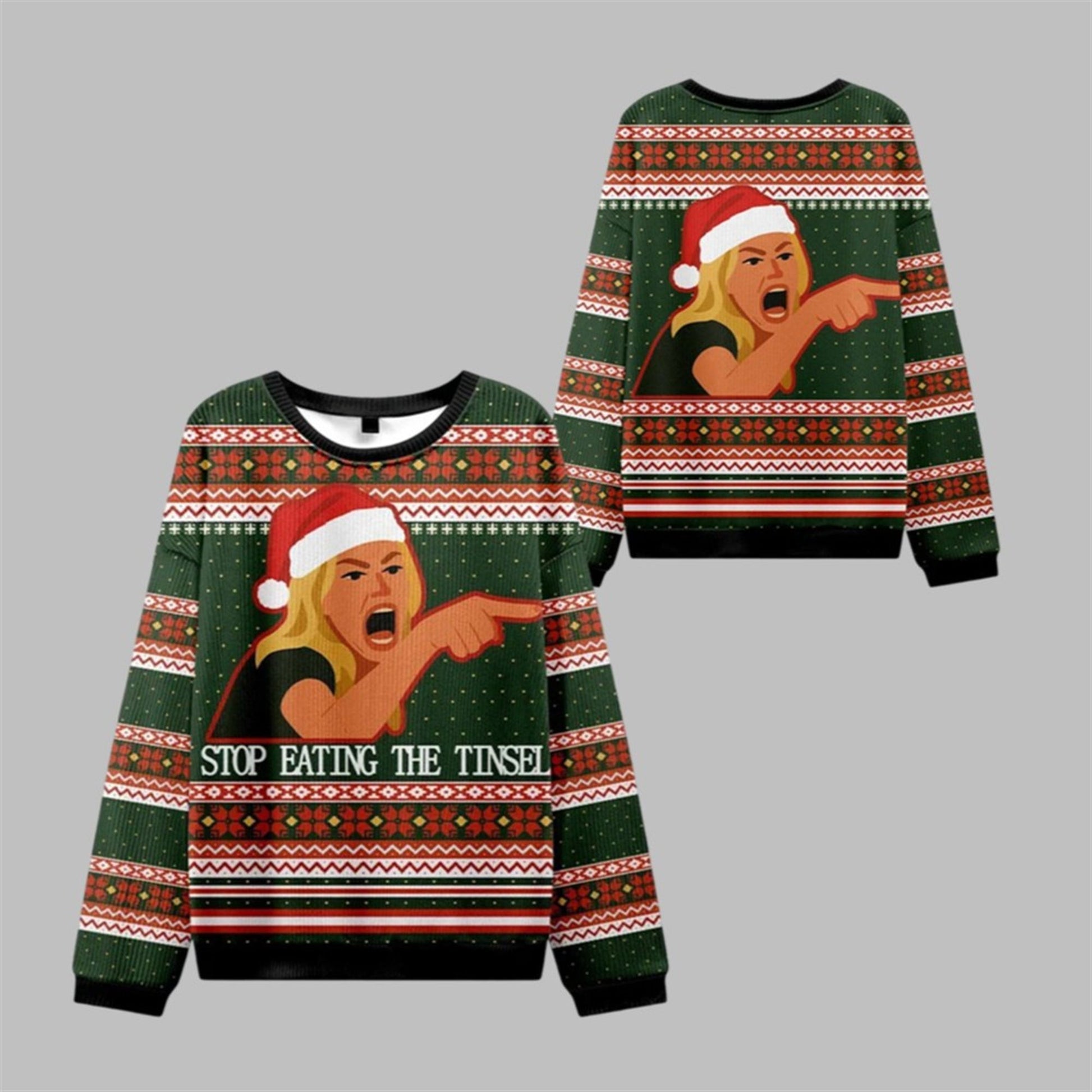 2026 Christmas Stop Eating The Tinsel Ugly Sweater - Moonbestprint