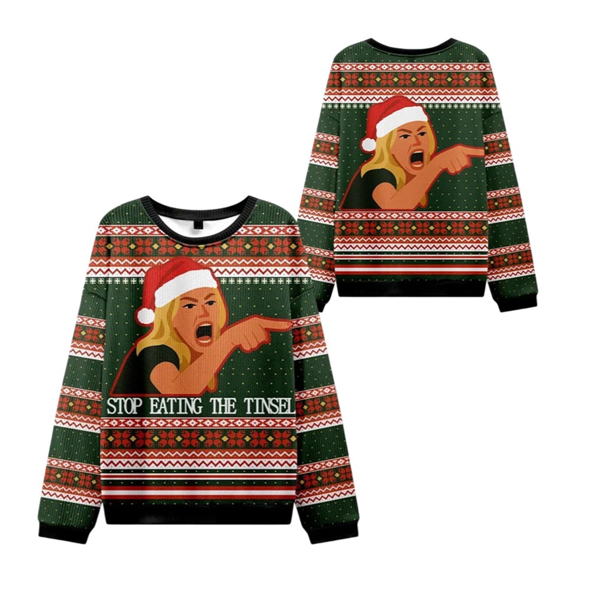 2026 Christmas Stop Eating The Tinsel Ugly Sweater - Moonbestprint