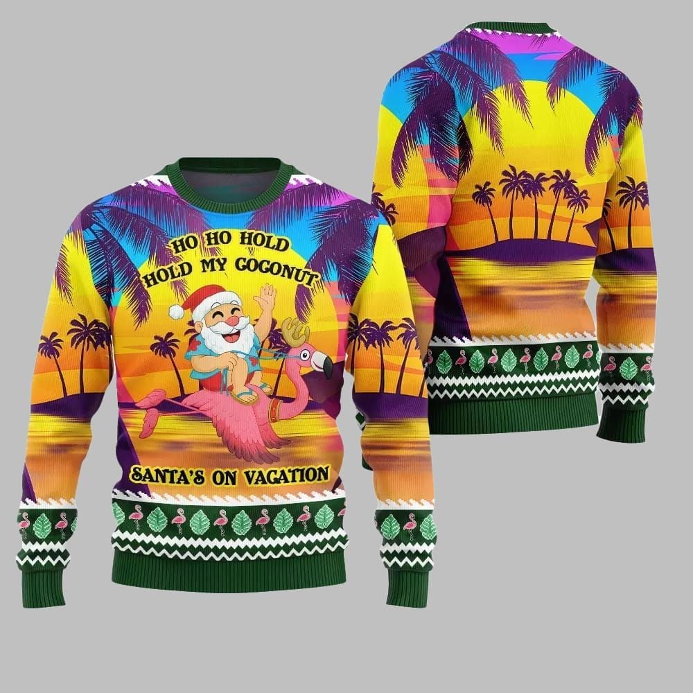 2026 Christmas Sunny Santa Soaked Vacation Ugly Christmas Sweater - Moonbestprint