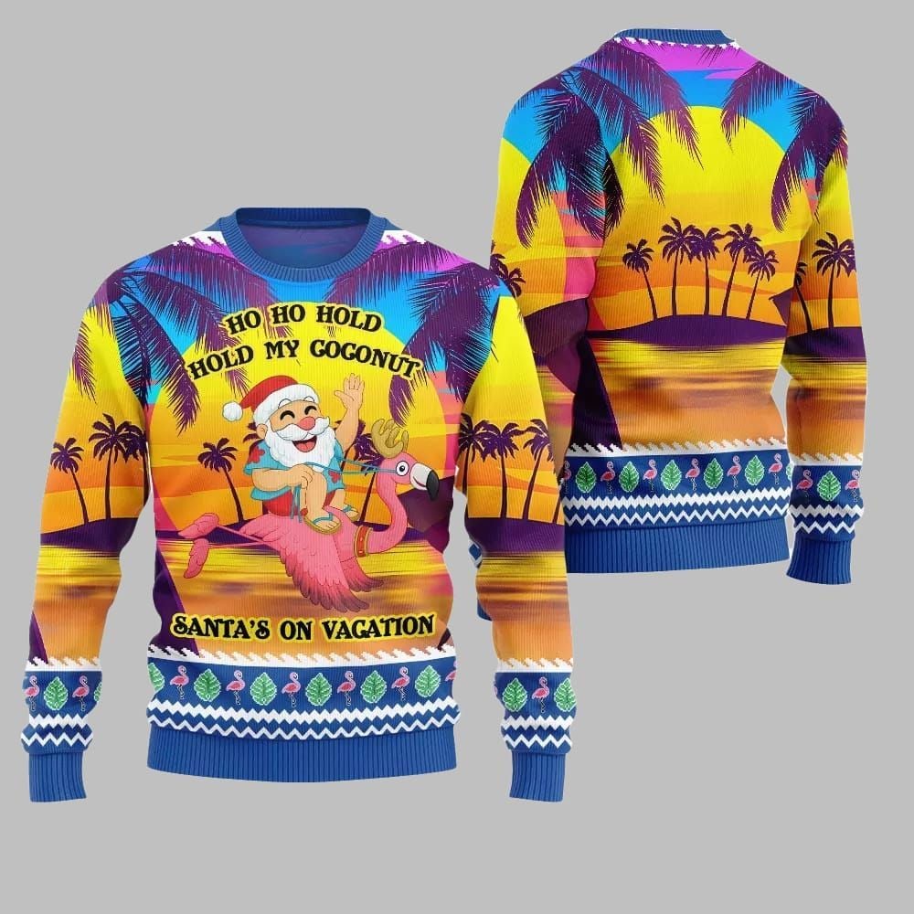 2026 Christmas Sunny Santa Soaked Vacation Ugly Christmas Sweater - Moonbestprint