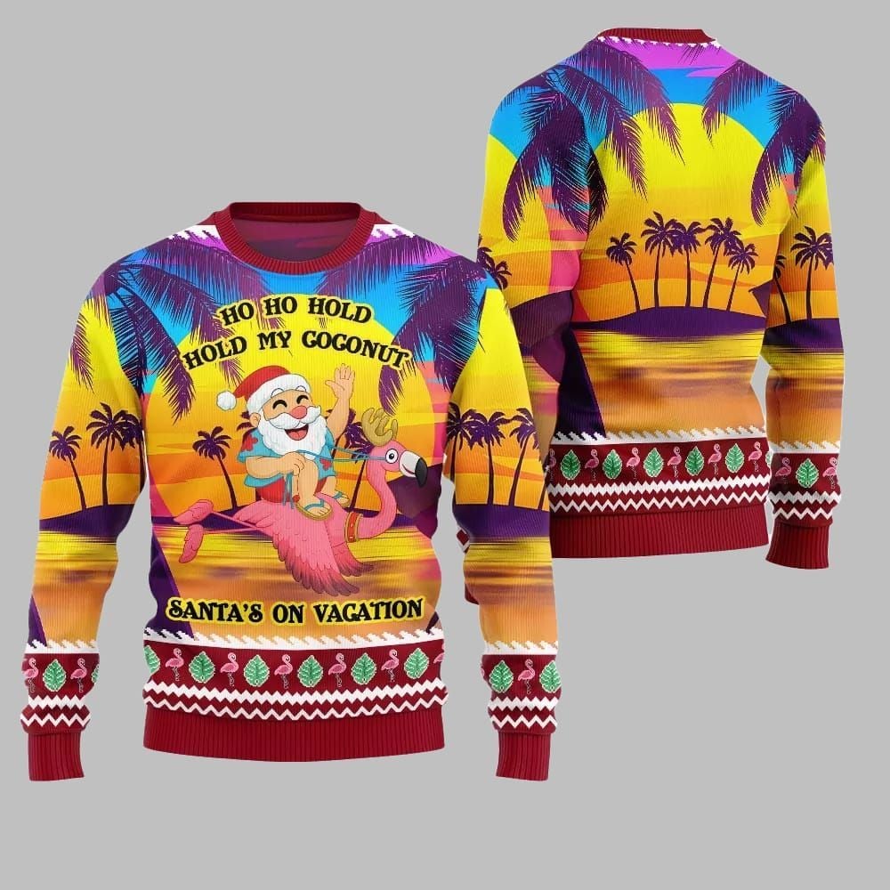 2026 Christmas Sunny Santa Soaked Vacation Ugly Christmas Sweater - Moonbestprint