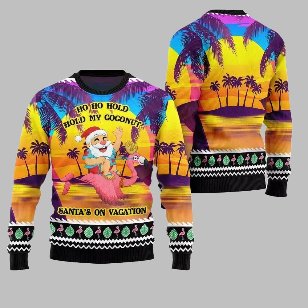 2026 Christmas Sunny Santa Soaked Vacation Ugly Christmas Sweater - Moonbestprint