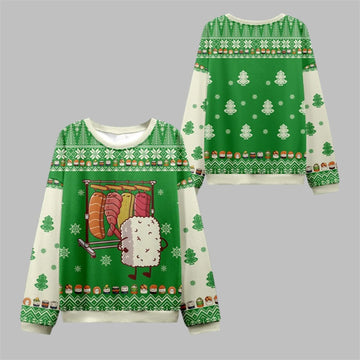 2026 Christmas Sushi Choosing Clothes Ugly Sweater - Moonbestprint