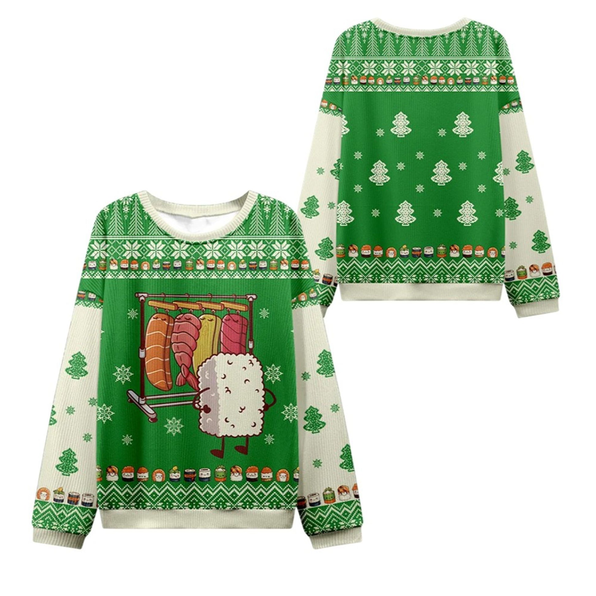 2026 Christmas Sushi Choosing Clothes Ugly Sweater - Moonbestprint