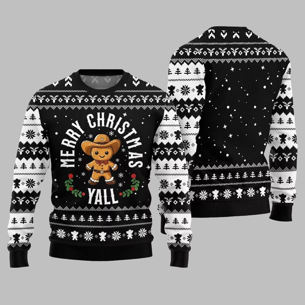 2026 Christmas Sweet & Silly Gingerbread Cookie Ugly Christmas Sweater - Moonbestprint