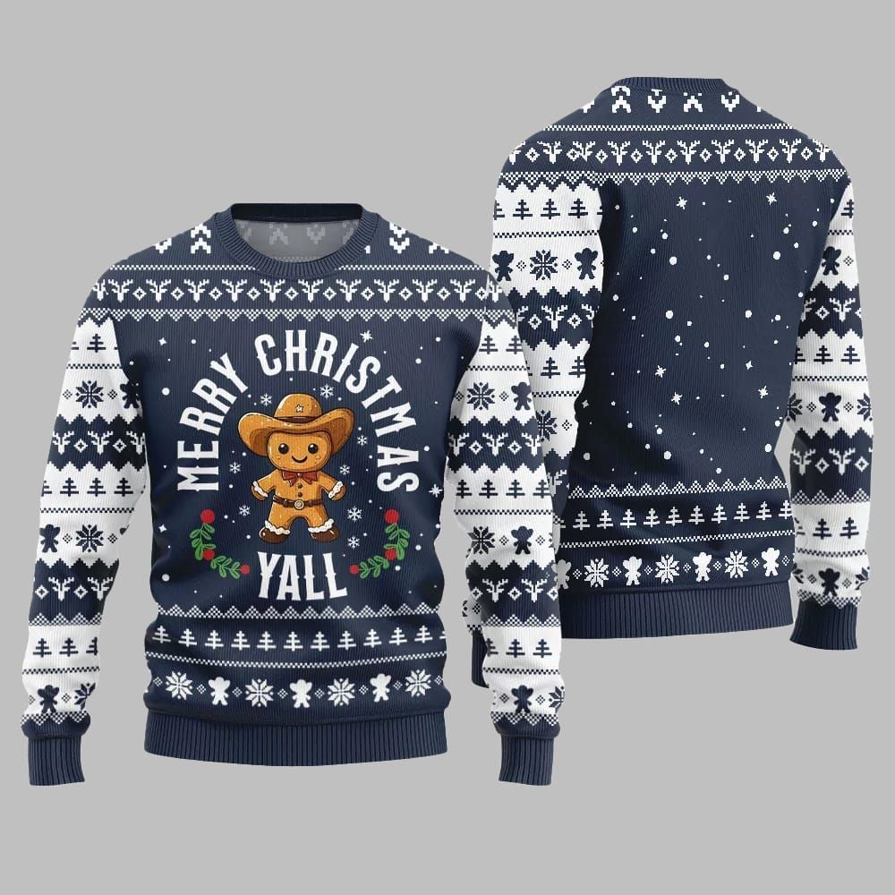 2026 Christmas Sweet & Silly Gingerbread Cookie Ugly Christmas Sweater - Moonbestprint