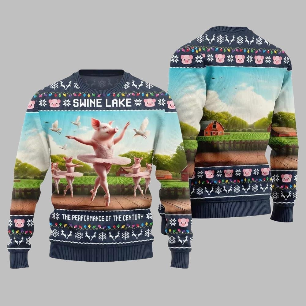 Swine Lake the Performance Of The Century Ugly Christmas Sweater - Moonbestprint