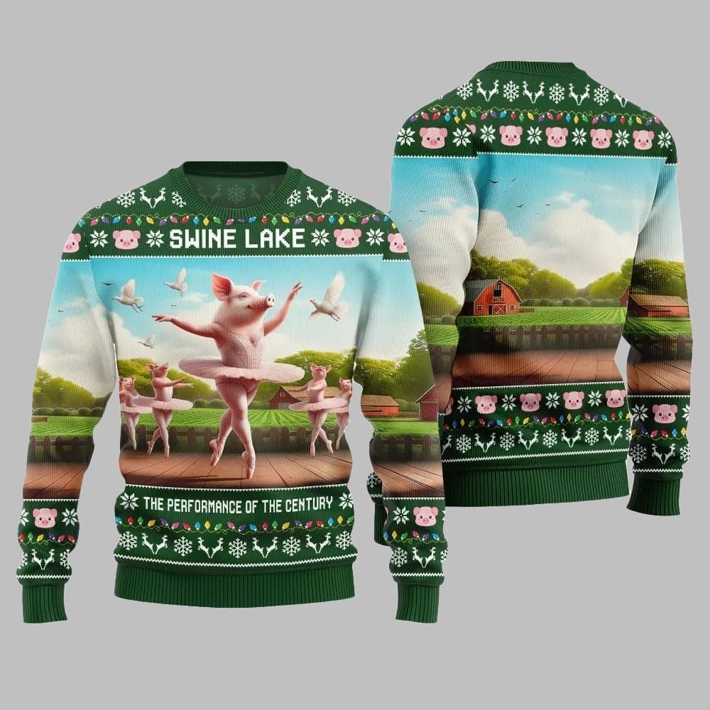 Swine Lake the Performance Of The Century Ugly Christmas Sweater - Moonbestprint