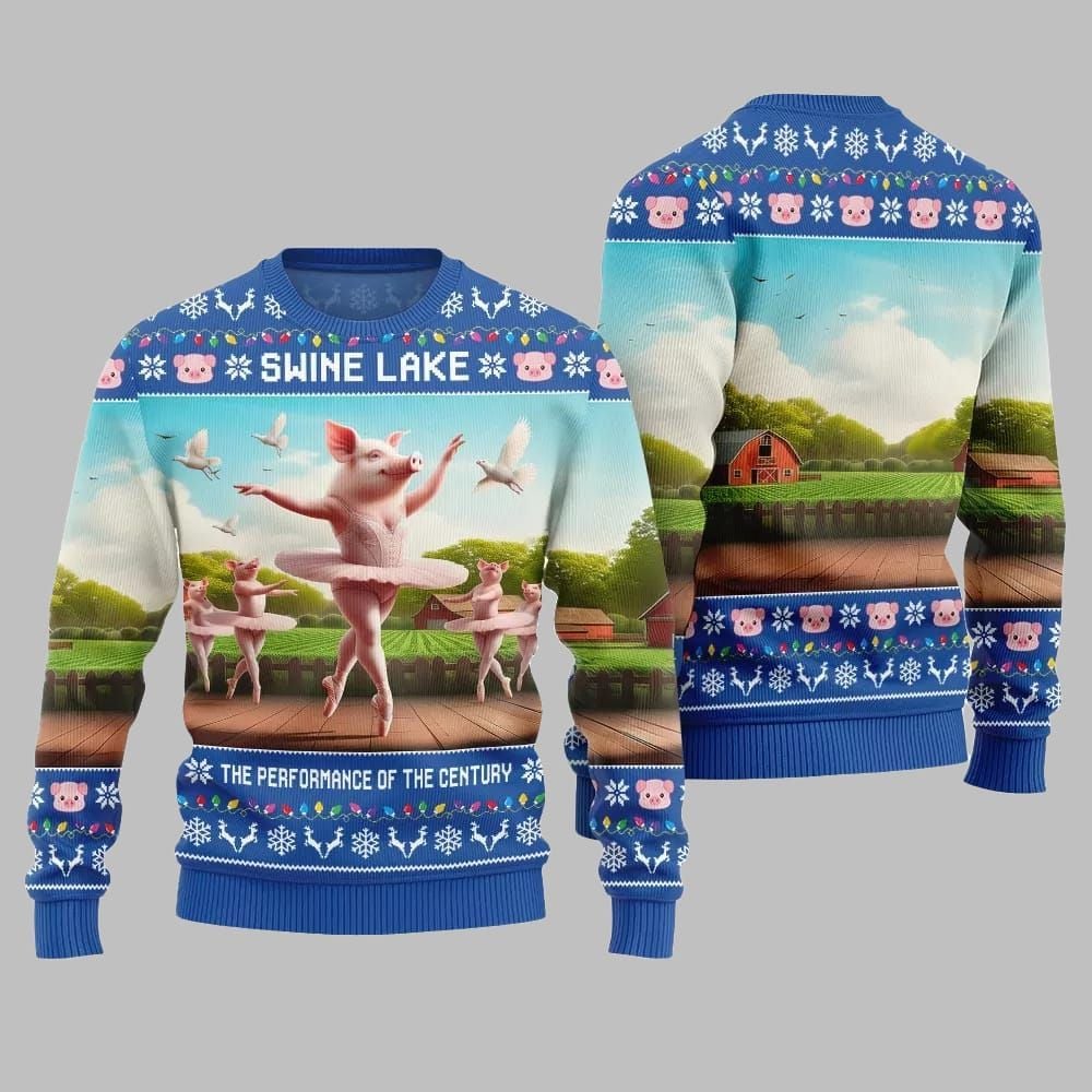 Swine Lake the Performance Of The Century Ugly Christmas Sweater - Moonbestprint