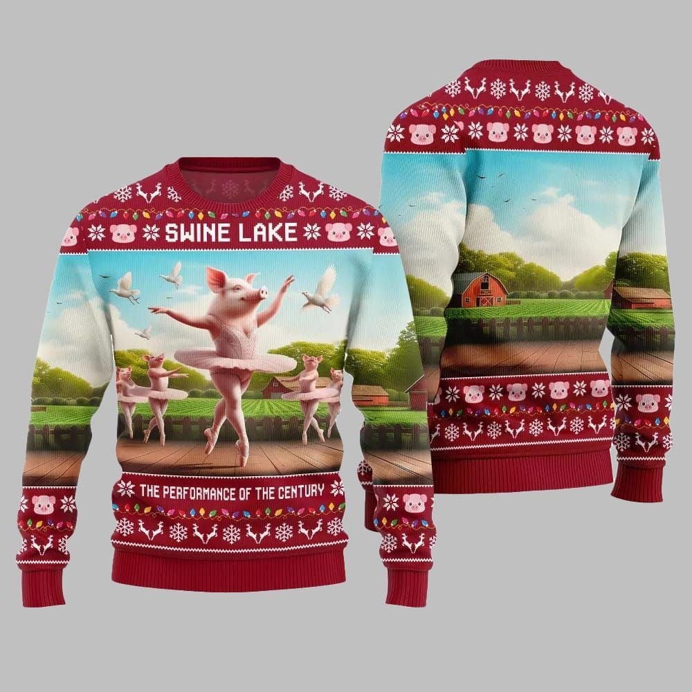 Swine Lake the Performance Of The Century Ugly Christmas Sweater - Moonbestprint