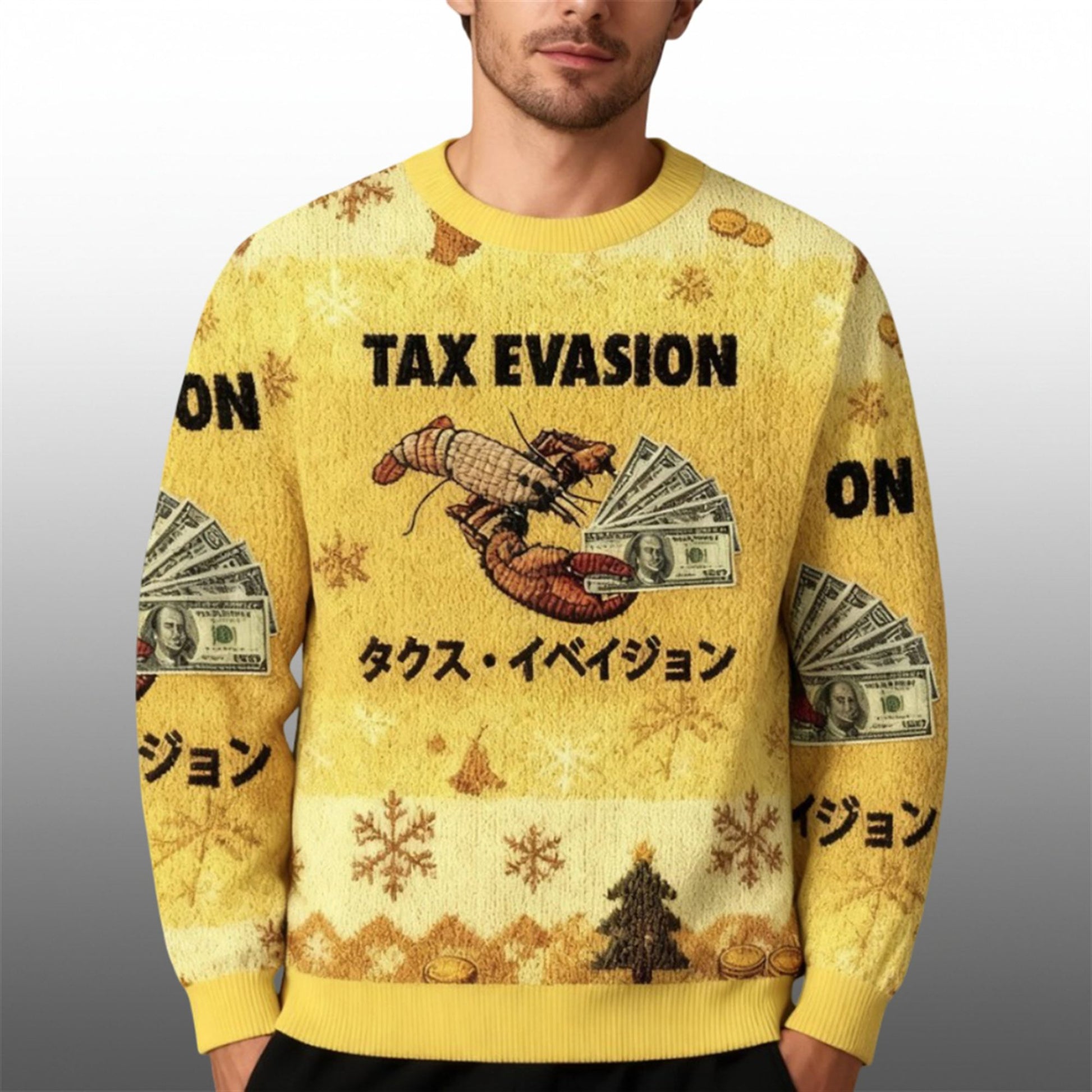 2026 Christmas Tax Evasion Shrimp Ugly Sweater - Moonbestprint