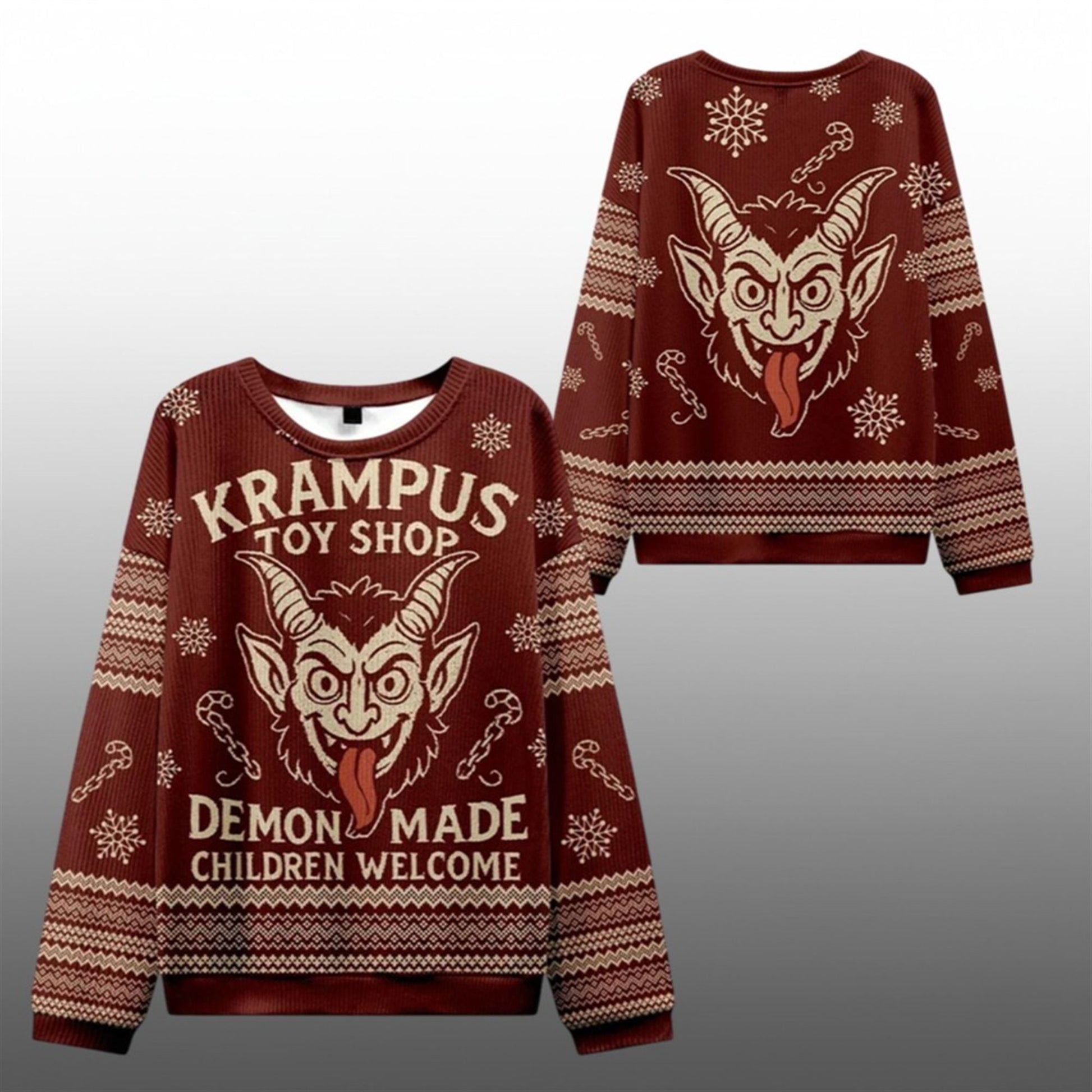 2026 Christmas Terrible Krampus Toys Shop Ugly Sweater - Moonbestprint