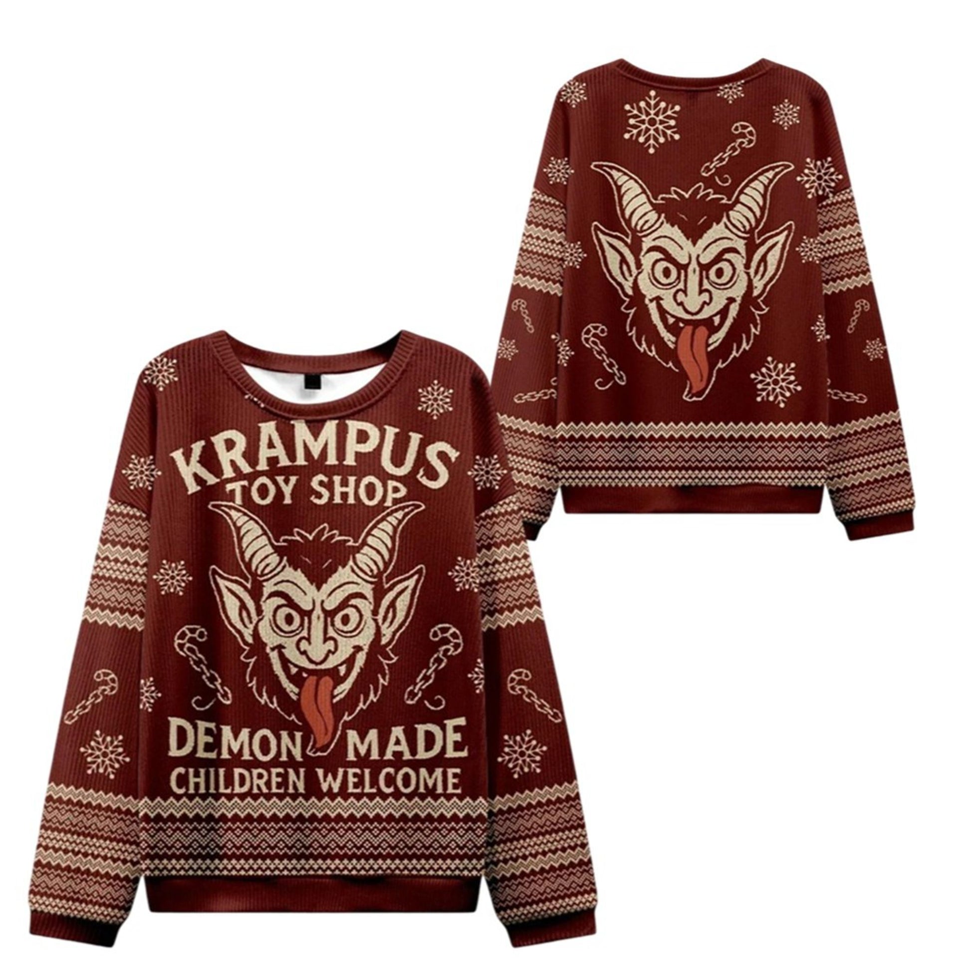 2026 Christmas Terrible Krampus Toys Shop Ugly Sweater - Moonbestprint