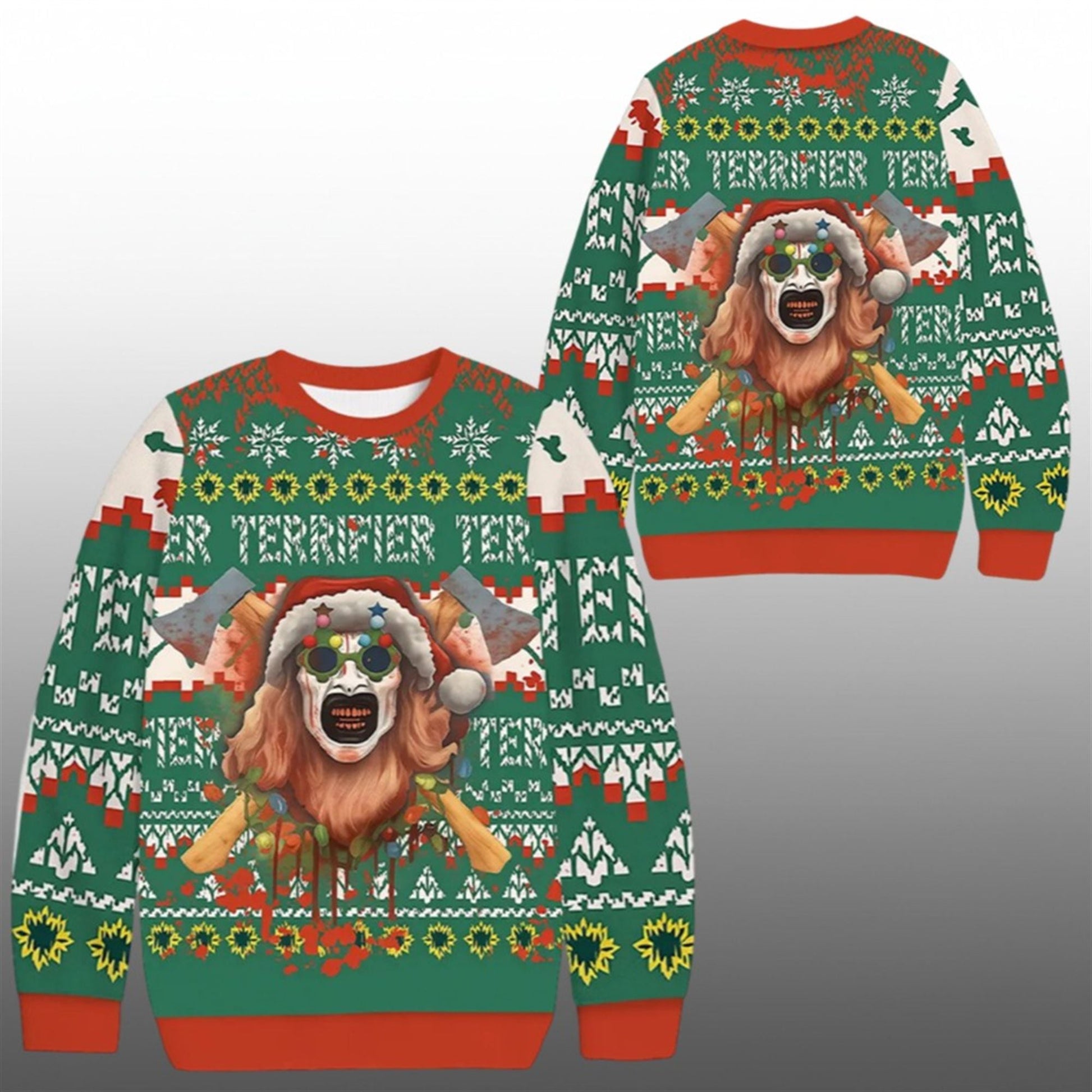 2026 Christmas Terrifier Clown Ugly Sweater - Moonbestprint