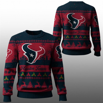 2025 Christmas Texans Festive Reindeer Tree Ugly Sweater – Moonbestprint