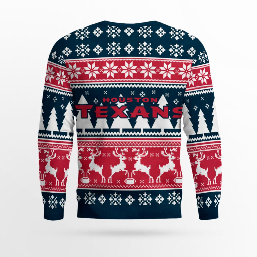 2025 Christmas Texans Reindeer Football Ugly Sweater – Moonbestprint