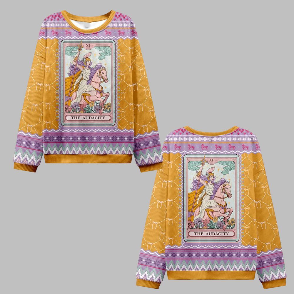 2026 Christmas The Audacity Tarot Card Ugly Christmas Sweater - Moonbestprint