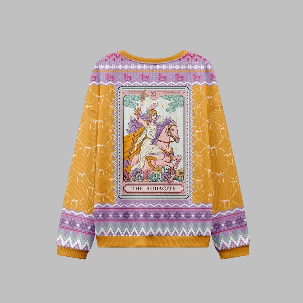 2026 Christmas The Audacity Tarot Card Ugly Christmas Sweater - Moonbestprint