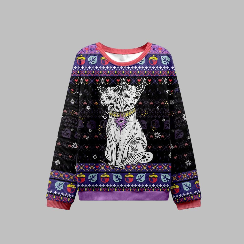 2026 Christmas The Cat Goddess Bastet Ugly Christmas Sweater - Moonbestprint