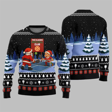 2026 Christmas The Clauses Pickleball Club Ugly Sweater - Moonbestprint