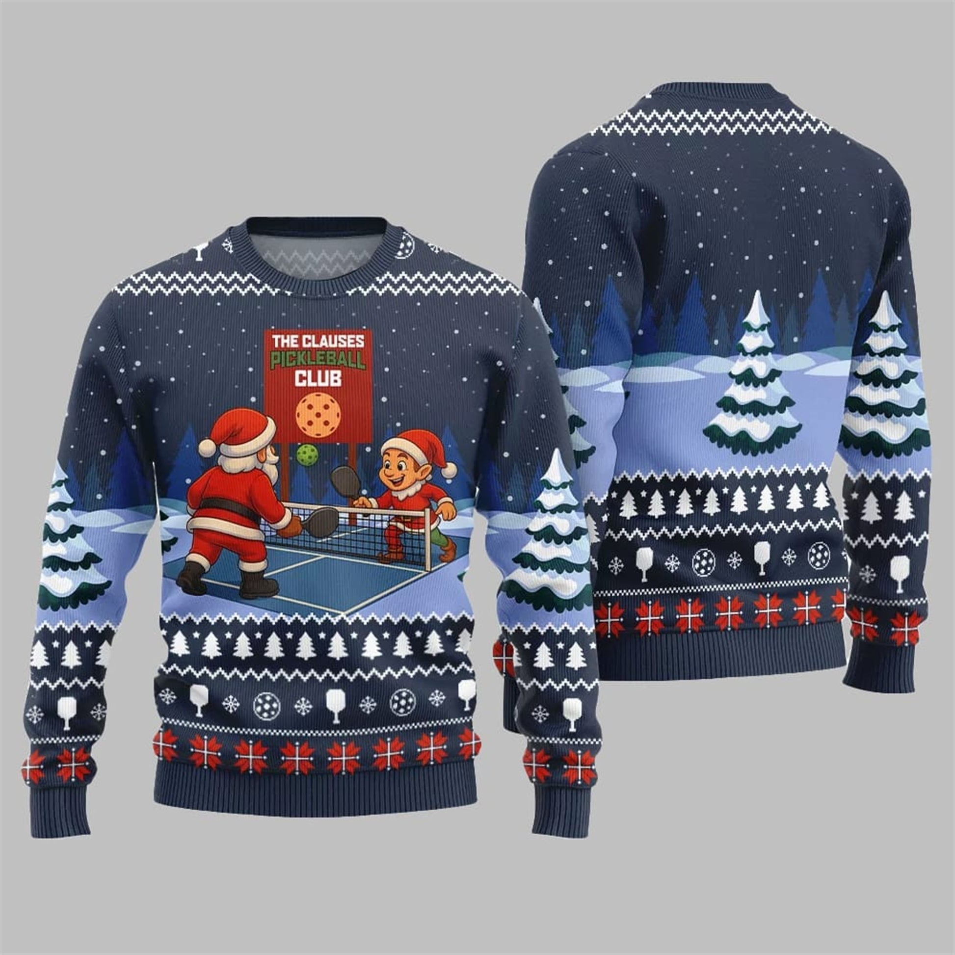 2026 Christmas The Clauses Pickleball Club Ugly Sweater - Moonbestprint
