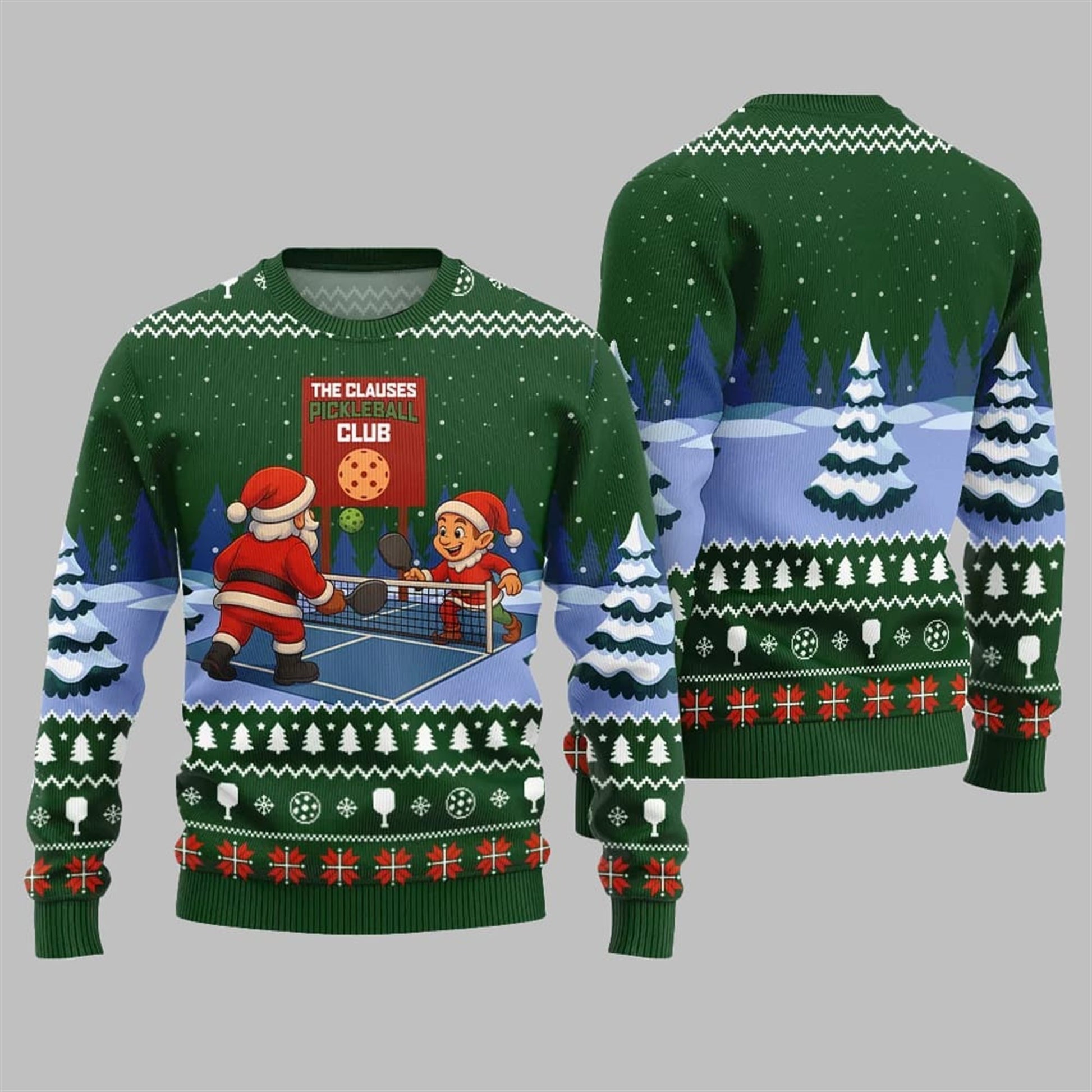 2026 Christmas The Clauses Pickleball Club Ugly Sweater - Moonbestprint