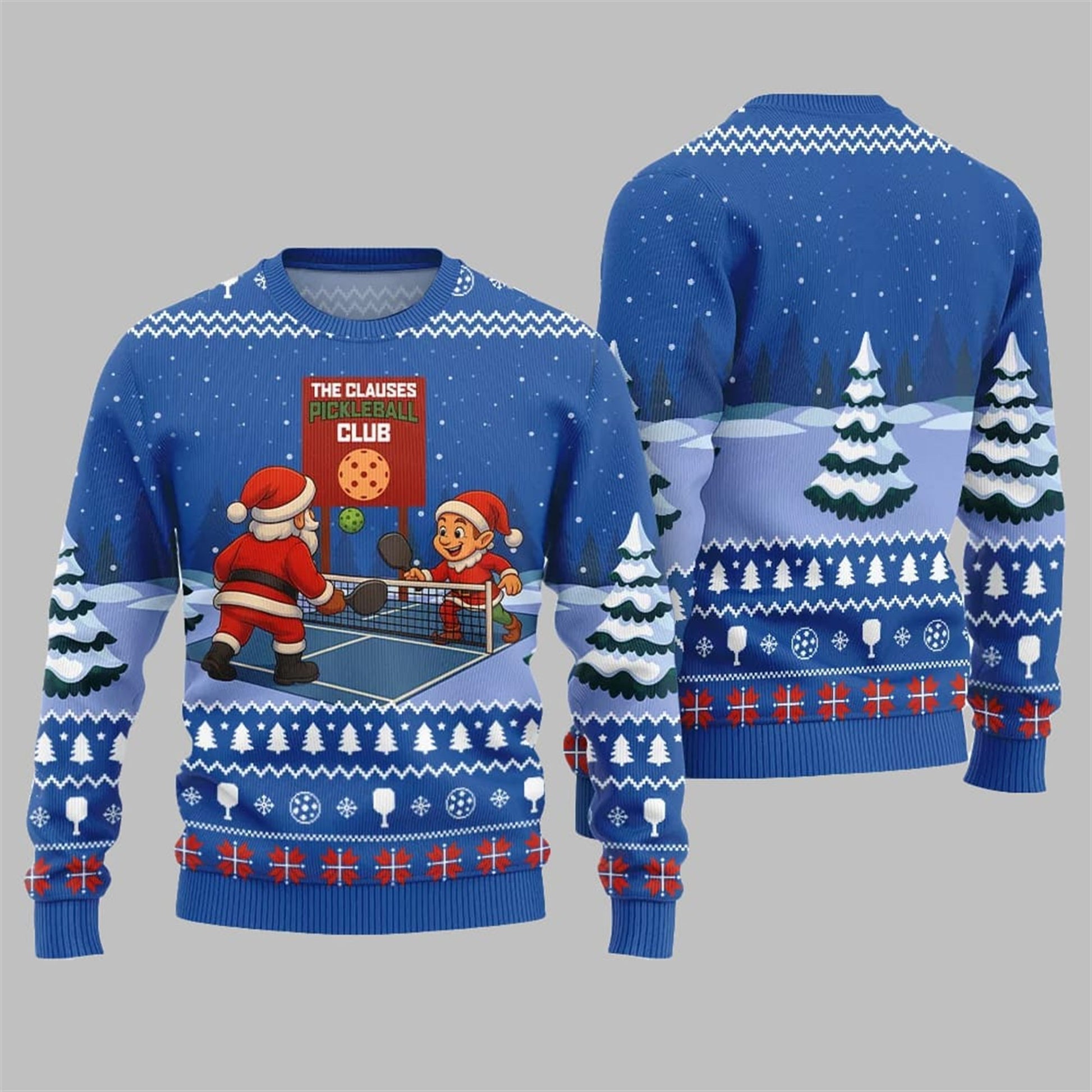 2026 Christmas The Clauses Pickleball Club Ugly Sweater - Moonbestprint