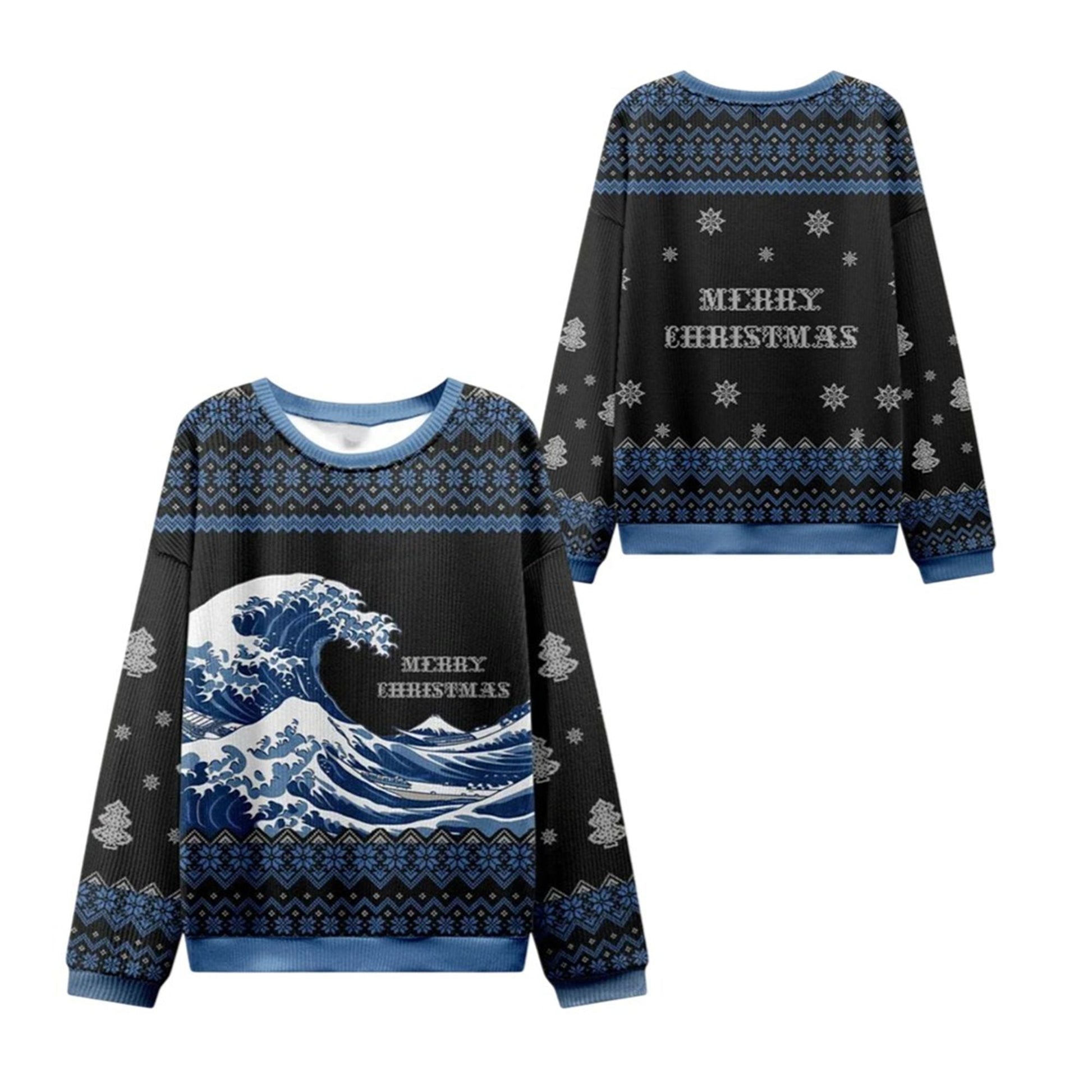 2026 Christmas The Great Wave Ugly Sweater - Moonbestprint