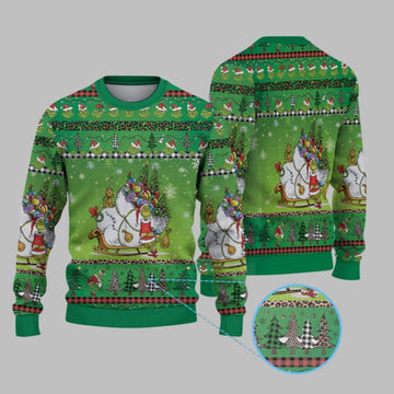 2026 Christmas The Grnch & Max with Sleigh Ugly Christmas Sweater - Moonbestprint