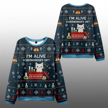 2026 Christmas The Quantum Cat Ugly Sweater - Moonbestprint