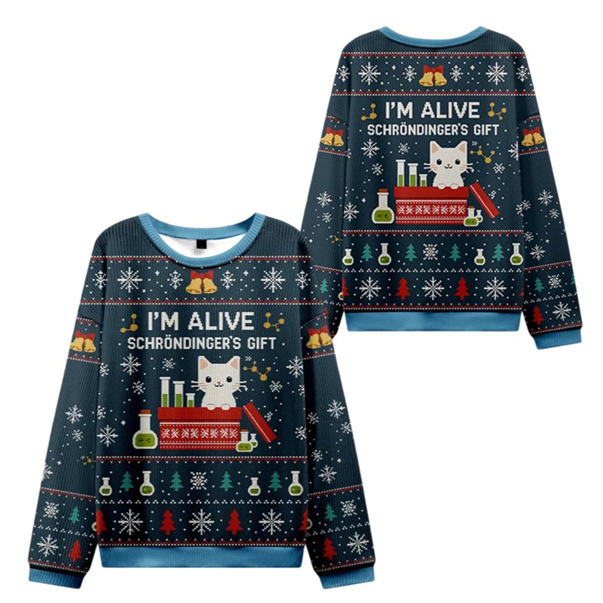 2026 Christmas The Quantum Cat Ugly Sweater - Moonbestprint