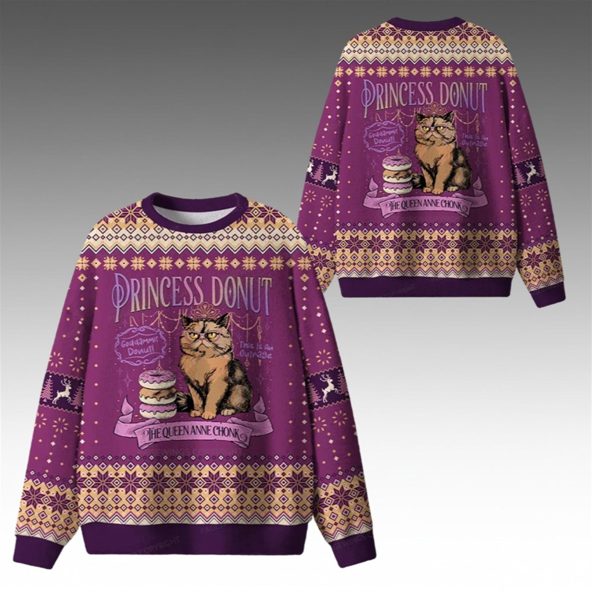 2026 Christmas The Queen Anne Chonk Ugly Sweater - Moonbestprint