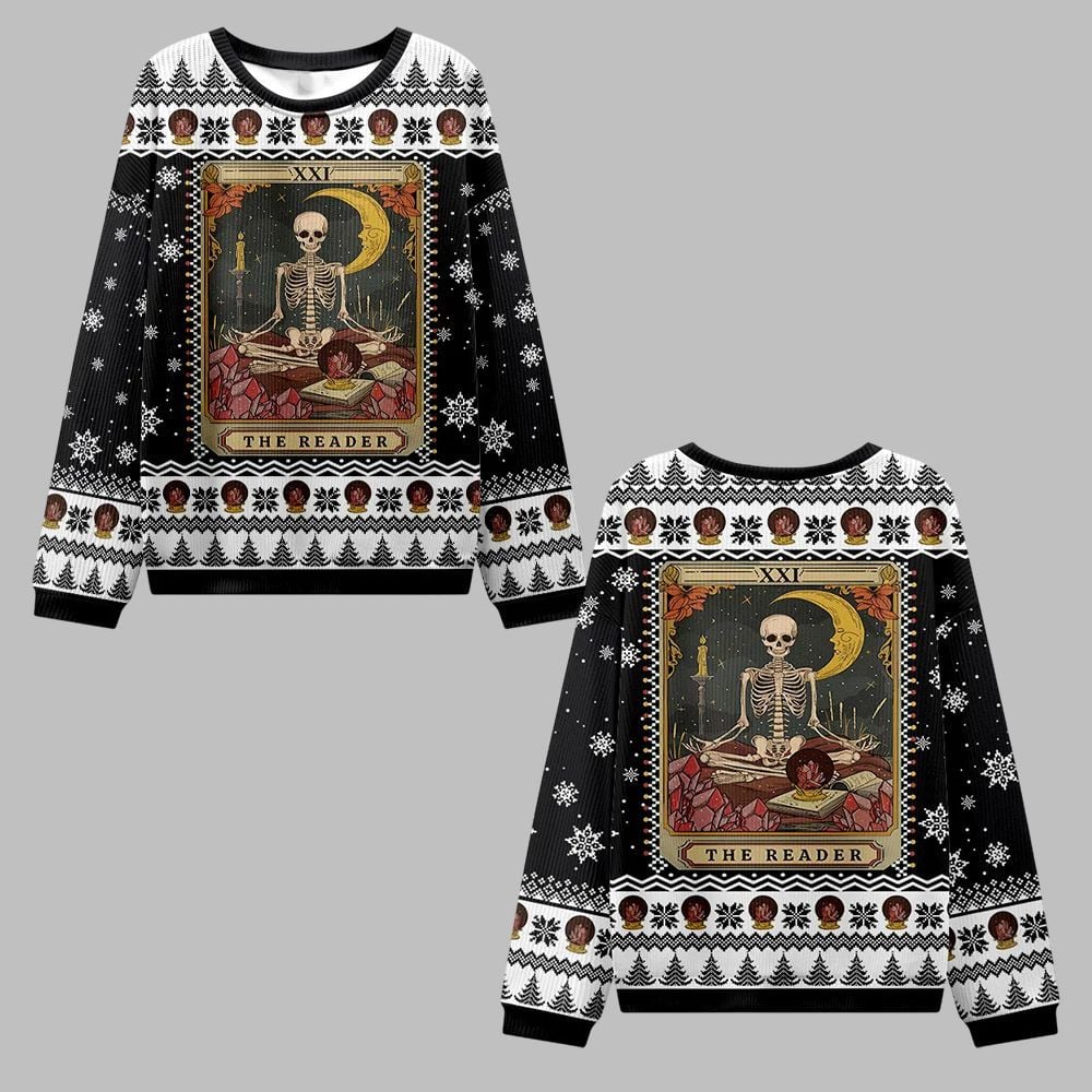 2026 Christmas The Reader Tarot Ugly Christmas Sweater - Moonbestprint