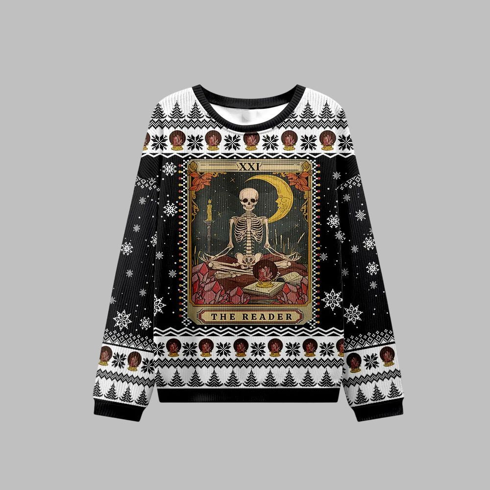 2026 Christmas The Reader Tarot Ugly Christmas Sweater - Moonbestprint
