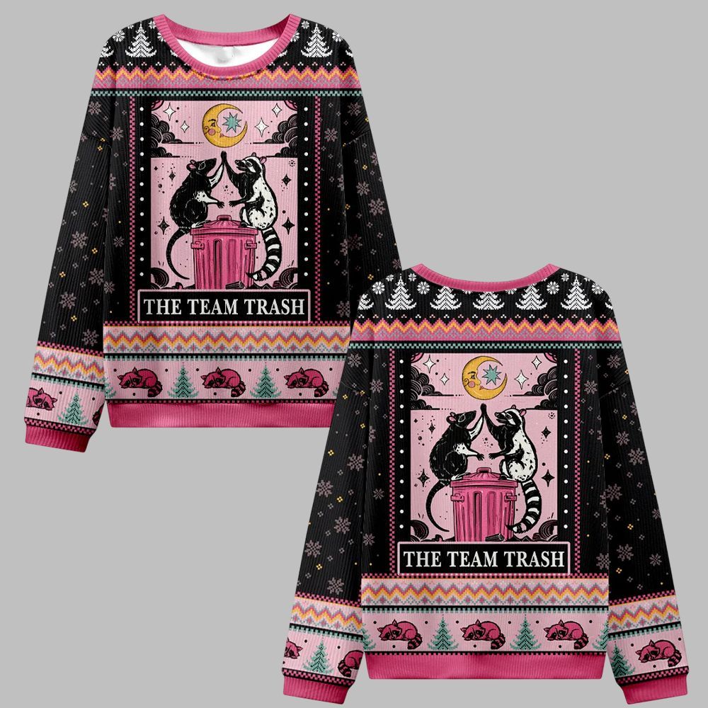 2026 Christmas The Team Trash Opossum Ugly Christmas Sweater - Moonbestprint