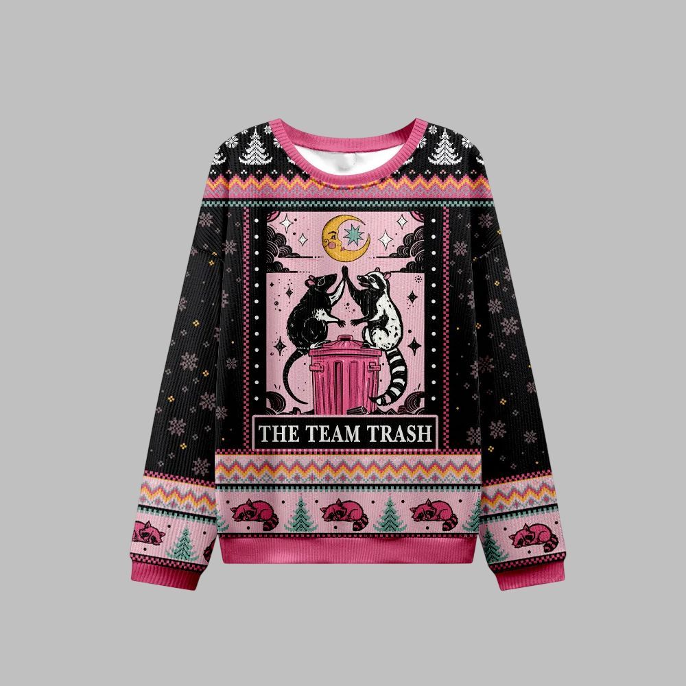 2026 Christmas The Team Trash Opossum Ugly Christmas Sweater - Moonbestprint